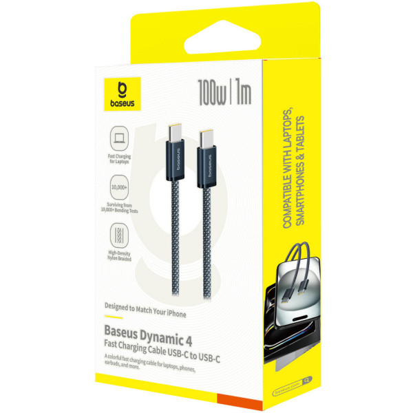 Фото - Кабель синхронизации данных Baseus Dynamic 4 Fast Charging Type-C to Type-C 100W 5A 1m blue (P10381400121-00)