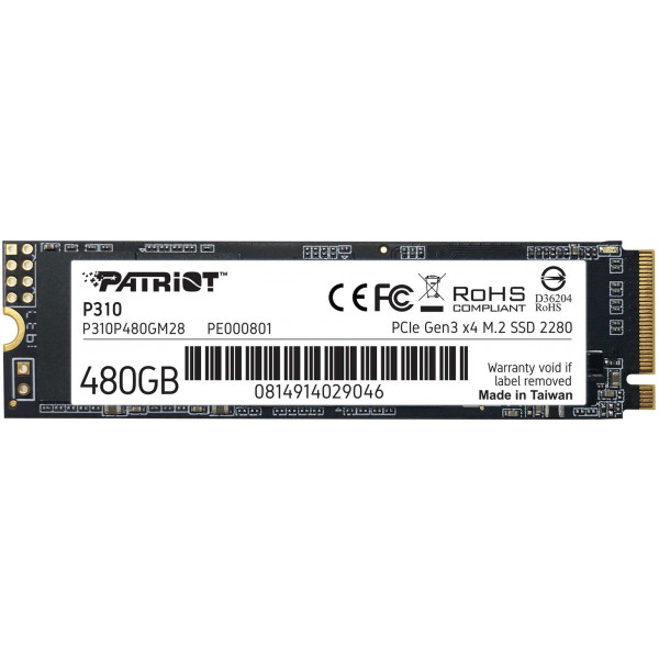 Фото - SSD-накопитель внутренний Patriot M.2 480GB PCIe 3.0 P310 (P310P480GM28)