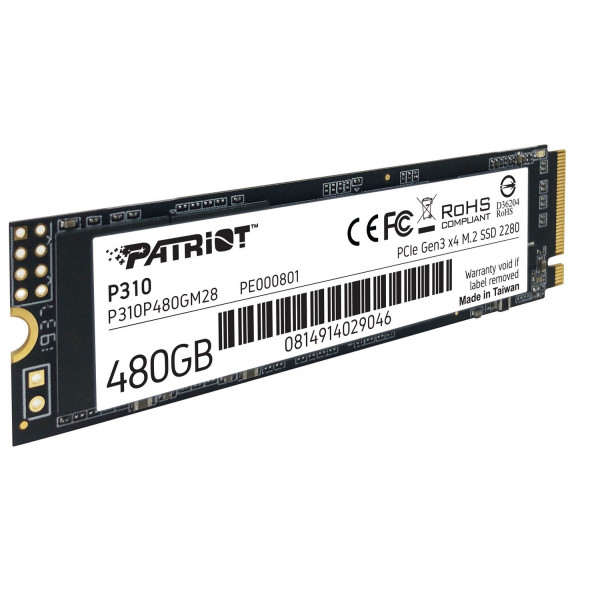 Фото - SSD-накопитель внутренний Patriot M.2 480GB PCIe 3.0 P310 (P310P480GM28)