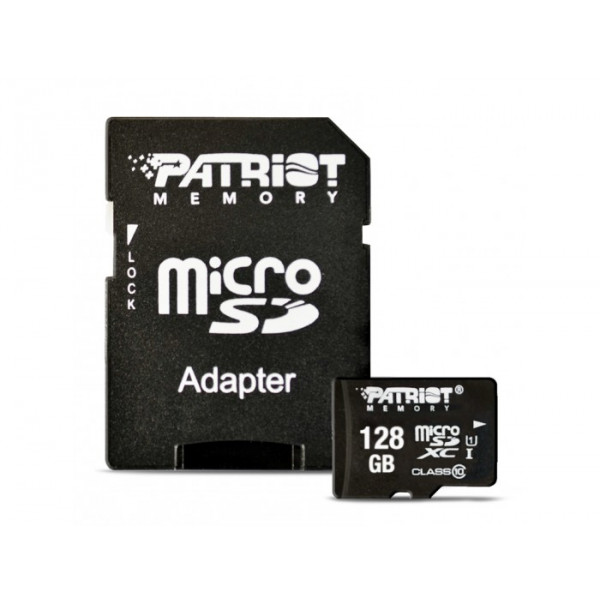 Фото - Карта памяти Patriot 128GB microSDXC C10 UHS-I LX + SD (PSF128GMCSDXC10) Фото - Карта памяти Patriot 128GB microSDXC C10 UHS-I LX + SD (PSF128GMCSDXC10)