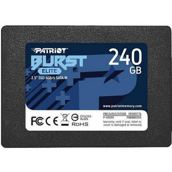 Фото - SSD-накопитель внутренний Patriot 240GB Burst Elite 2.5" SATAIII TLC (PBE240GS25SSDR)