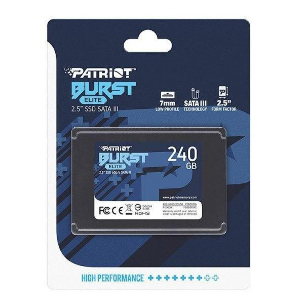 Фото - SSD-накопитель внутренний Patriot 240GB Burst Elite 2.5" SATAIII TLC (PBE240GS25SSDR)