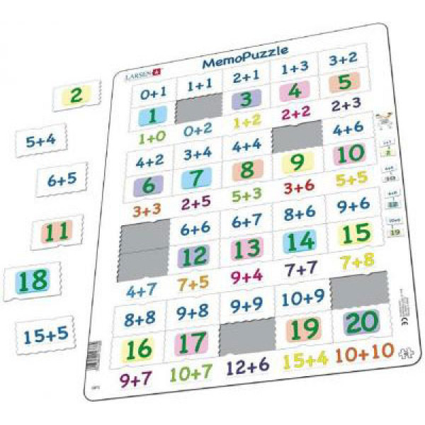 Фото - Пазлы (5-7 лет) Larsen Мемо Сложение чисел 0-20 серия Макси (GP3)