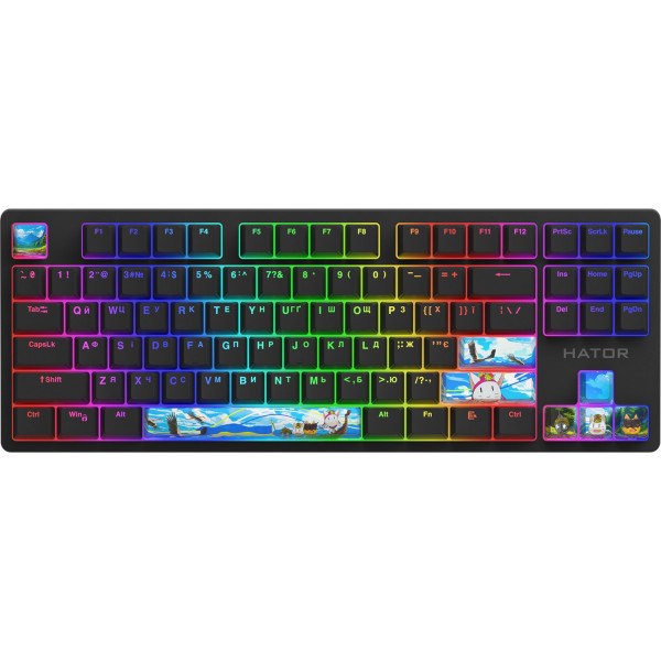 Фото - Дополнительные сменные клавиши для клавиатуры Hator Authentic Edition PBT keycaps Fighting cats (HTS-705)
