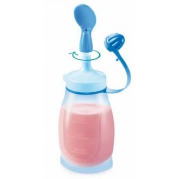 Фото - Поильник-непроливайка детский tescoma Papu Papi 200 мл с ложкой Синяя (667660)