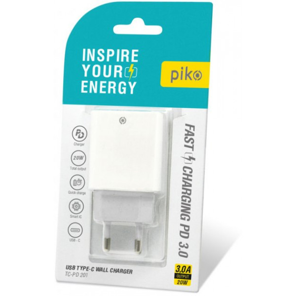 Фото - Сетевое зарядное устройство Piko TC-PD201 (1USBx3A) White (1283126521447)