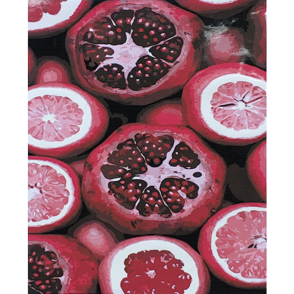 Фото - Картина по номерам Strateg Гранат та грейпфрут 40х50 см (SY6846)