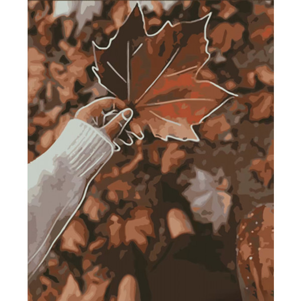 Фото - Картина по номерам Strateg Осенний лист 40х50 см (DY311)