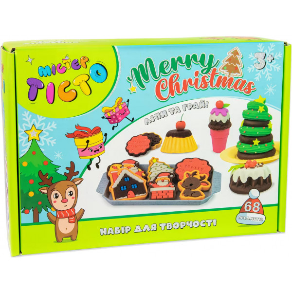 Фото - Лепка из теста Strateg Мистер тесто Merry Christmas на украинском языке (41022)