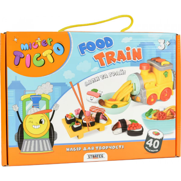 Фото - Лепка из теста Strateg Мистер тесто Food Train на украинском языке (41027)