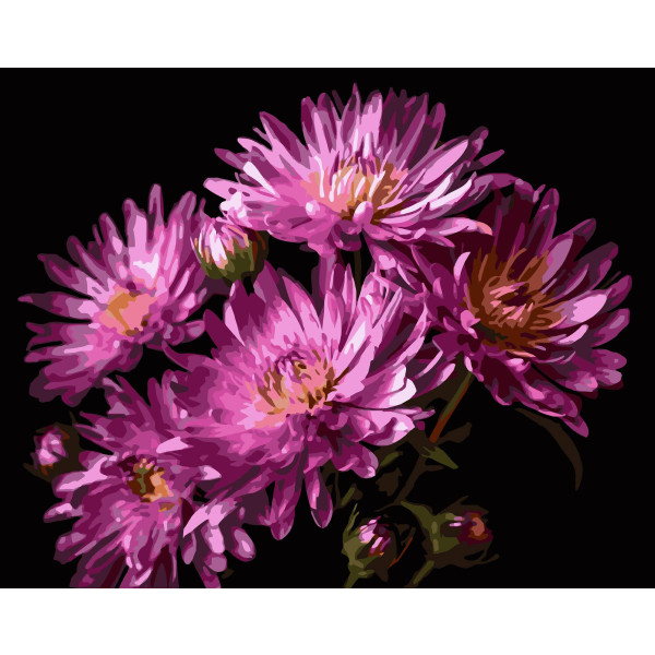 Фото - Картина по номерам Strateg Бархат георгинный 40х50 (AH1267)