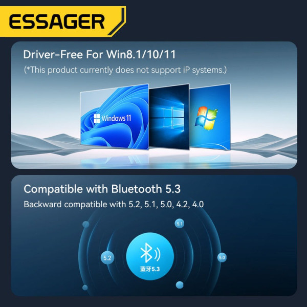 Фото - Адаптер сети Bluetooth USB Essager Beiheng USB Bluetooth 5.3 (EBT53-BH01-P)