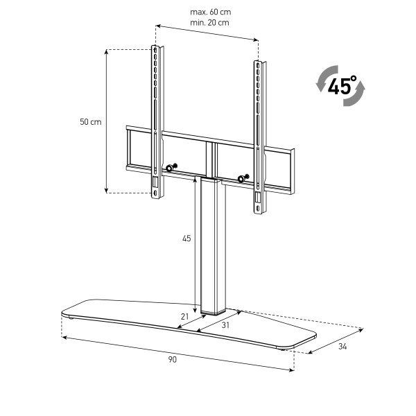 Фото - Тумба для телевизора Sonorous PL 2345-B-SLV