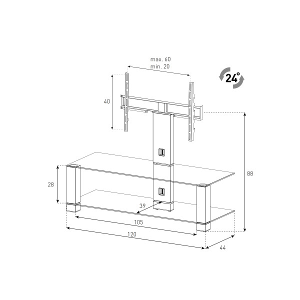 Фото - Тумба для телевизора Sonorous PL 2400-B-INX