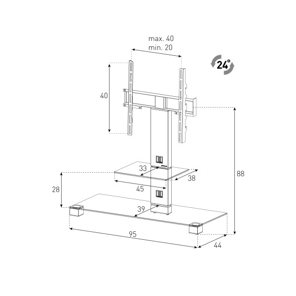 Фото - Тумба для телевизора Sonorous PL 2500-B-INX