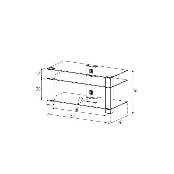 Фото - Тумба для телевизора Sonorous PL 3405-B-INX