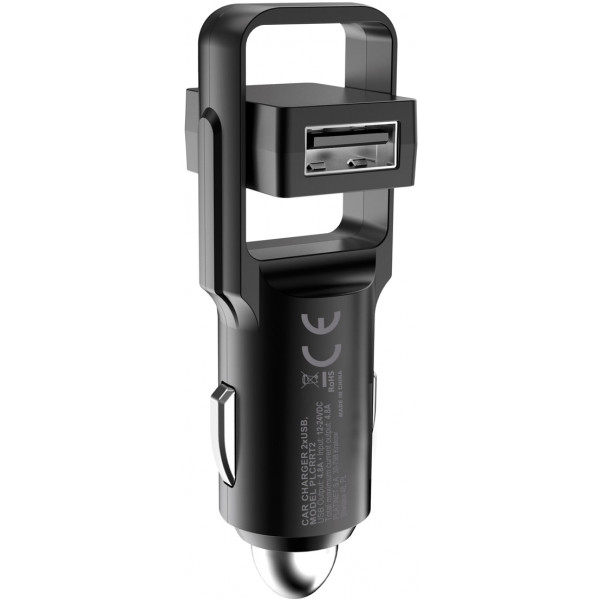 Фото - Автомобильное зарядное устройство Platinet Car Charger Rotation USB 2xUSB 24W 4.8A (PLCRRT2)
