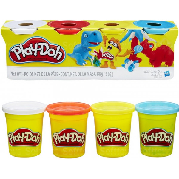 Фото - Расходники Hasbro Play-Doh 4 баночки Dinosaurs (B5517_B6508)