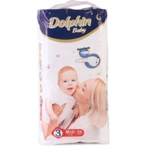 Фото - Одноразовые подгузники Dolphin Midi Размер 3 (5-9 кг), 36 шт. (3383)