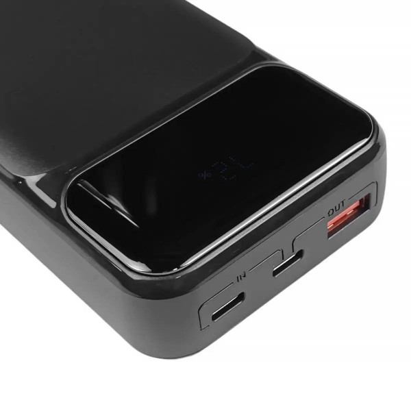 Фото - Батарея мобильная Grunhelm 20.000 mAh Black быстрая зарядка 22.5W (GP-20BQC)
