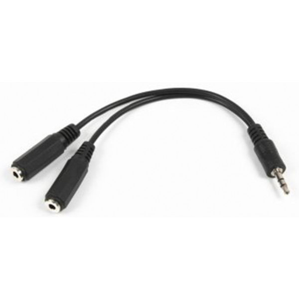 Фото - Переходник аудио PowerPlant KD00AS1263 3.5mm(M)-2х3.5mm(F) 0,2 m Black