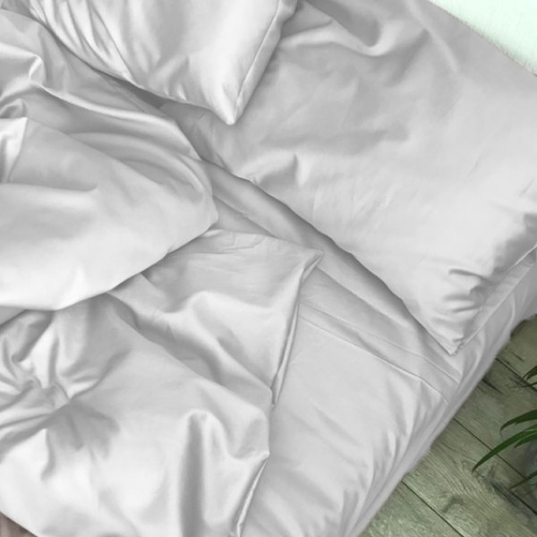 Фото - Простынь двуспальная MirSon Satin Light Pro 10-001 Snow White 180x190+25 см (2200010169089)