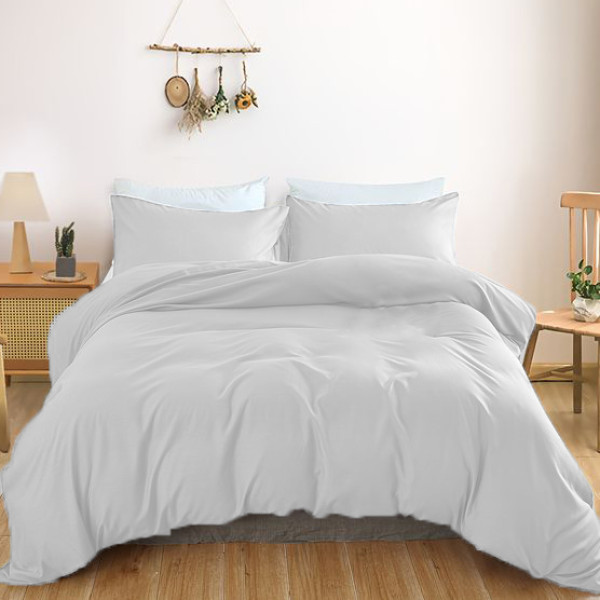 Фото - Простынь двуспальная MirSon Satin Light Pro 10-001 Snow White 180x190+25 см (2200010169089)