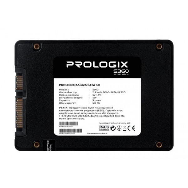 Фото - SSD-накопитель внутренний ProLogix 512GB S360 2.5" SATAIII TLC (PRO512GS360)