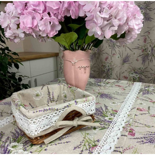 Фото - Хлебница Прованс декоративная "Grosso" с кружевом 22х22 (017557)