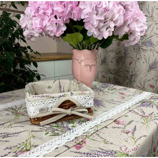 Фото - Хлебница Прованс декоративная "Grosso" с кружевом 22х22 (017557)