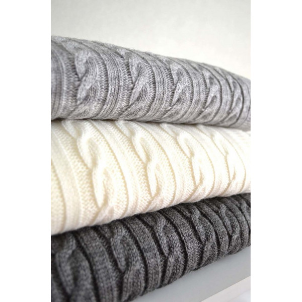 Фото - Плед полуторный Прованс SOFT косы Серый 140х180 (011696)