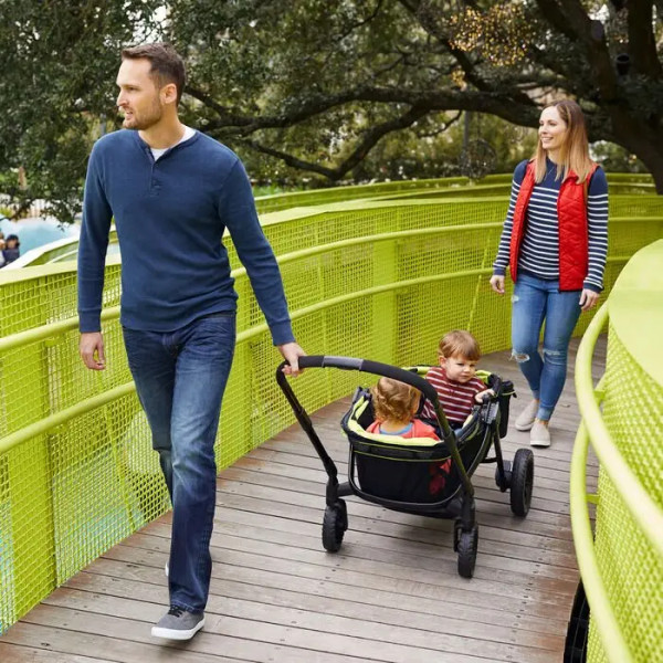 Фото - Коляска для двойни прогулочная Evenflo Pivot Xplore All-Terrain Stroller Wagon Wayfarer (32884198245)