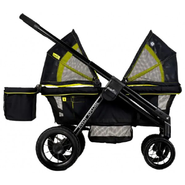 Фото - Коляска для двойни прогулочная Evenflo Pivot Xplore All-Terrain Stroller Wagon Wayfarer (32884198245)