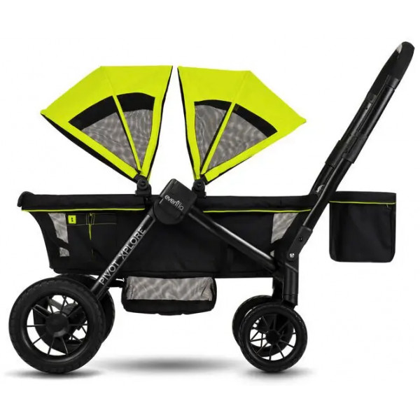 Фото - Коляска для двойни прогулочная Evenflo Pivot Xplore All-Terrain Stroller Wagon Wayfarer (32884198245)