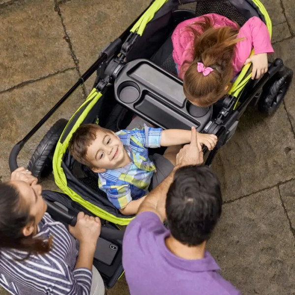 Фото - Коляска для двойни прогулочная Evenflo Pivot Xplore All-Terrain Stroller Wagon Wayfarer (32884198245)