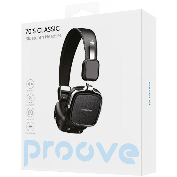 Фото - Наушники накладные беспроводные Proove 70's Classic Black (483930001)