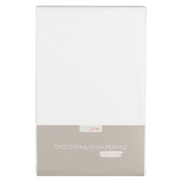 Фото - Простынь двуспальная Home Line трикотажная на резинке белый 180х200 см (162606)