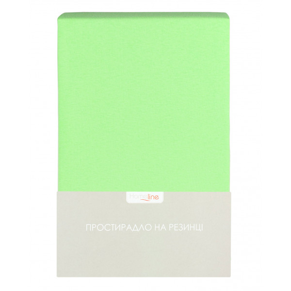 Фото - Простынь двуспальная Home Line трикотажная на резинке салатовый 180х200 см (160216)