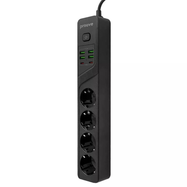 Фото - Сетевой фильтр Proove Power Strip P-04 4 sockets+4 USB+2 Type-C 3 м Black (PSP442430001)