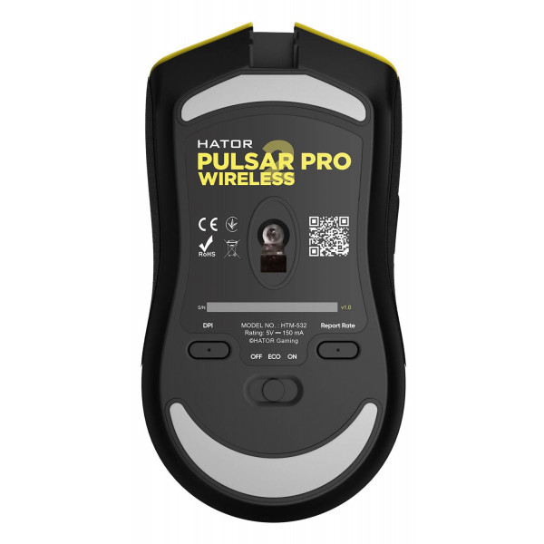 Фото - Мышь беспроводная игровая Hator Pulsar 2 PRO Wireless Yellow (HTM-532)