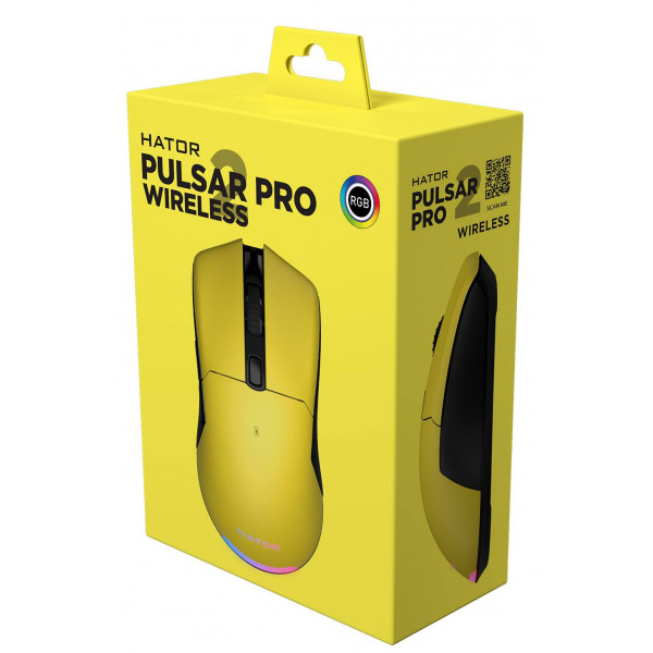 Фото - Мышь беспроводная игровая Hator Pulsar 2 PRO Wireless Yellow (HTM-532)