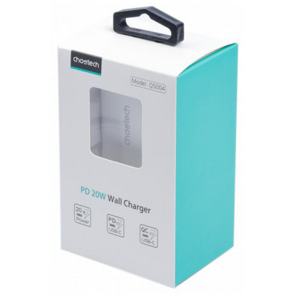 Фото - Сетевое зарядное устройство Choetech USB-С 20W PD/QC (Q5004-EU-WH)