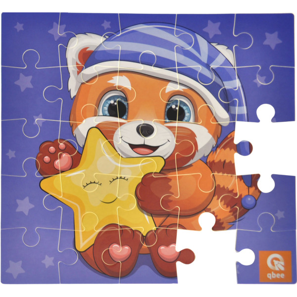 Фото - Пазлы мягкие (3-4 года) qbee 25 эл. "Звездный Енотик" (QB100-006)