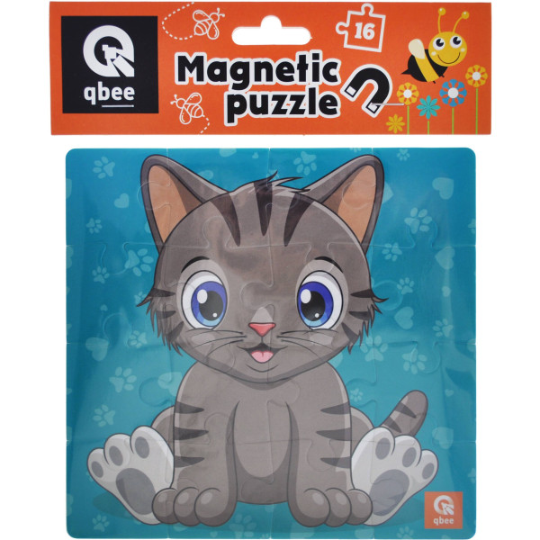Фото - Пазлы магнитные (3-4 года) qbee 16 эл. "Котенок" (QB200-006)