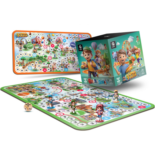 Фото - Настольная игра развивающая (5-7 лет) qbee STEP BY STEP - Road to School & Luna Park (QB701-004)