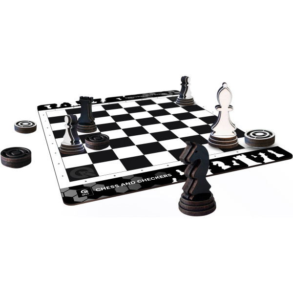 Фото - Настольная игра стратегическая (12+) qbee Шахматы-шашки 2в1 (QB701-005)
