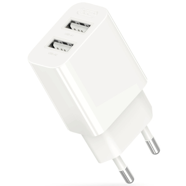 Фото - Сетевое зарядное устройство XO Dual USB-A 2.4A Charger (XO-QC09)