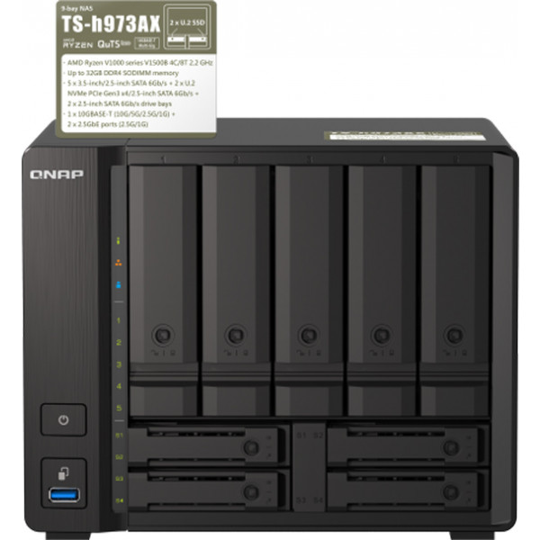 Фото - Сетевое хранилище без HDD QNAP TS-H973AX-8G