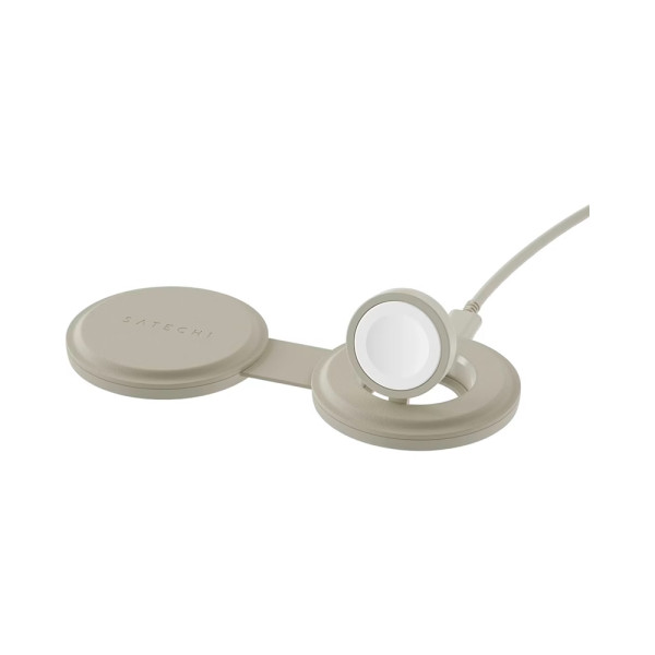 Фото - Беспроводное зарядное устройство Satechi OntheGo 2-in-1 Wireless Charger Sand (ST-QTG21W)