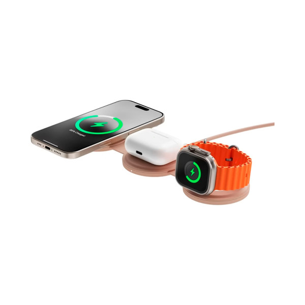 Фото - Беспроводное зарядное устройство Satechi OntheGo 3-in-1 Wireless Charger Desert Rose (ST-QTG31R)